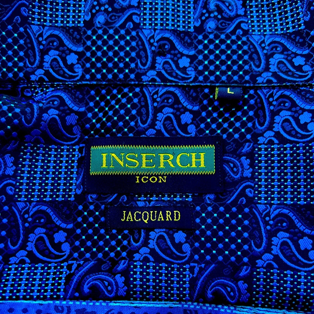 BLUE INSERCH ICON JACQUARD DRESS SHIRT
